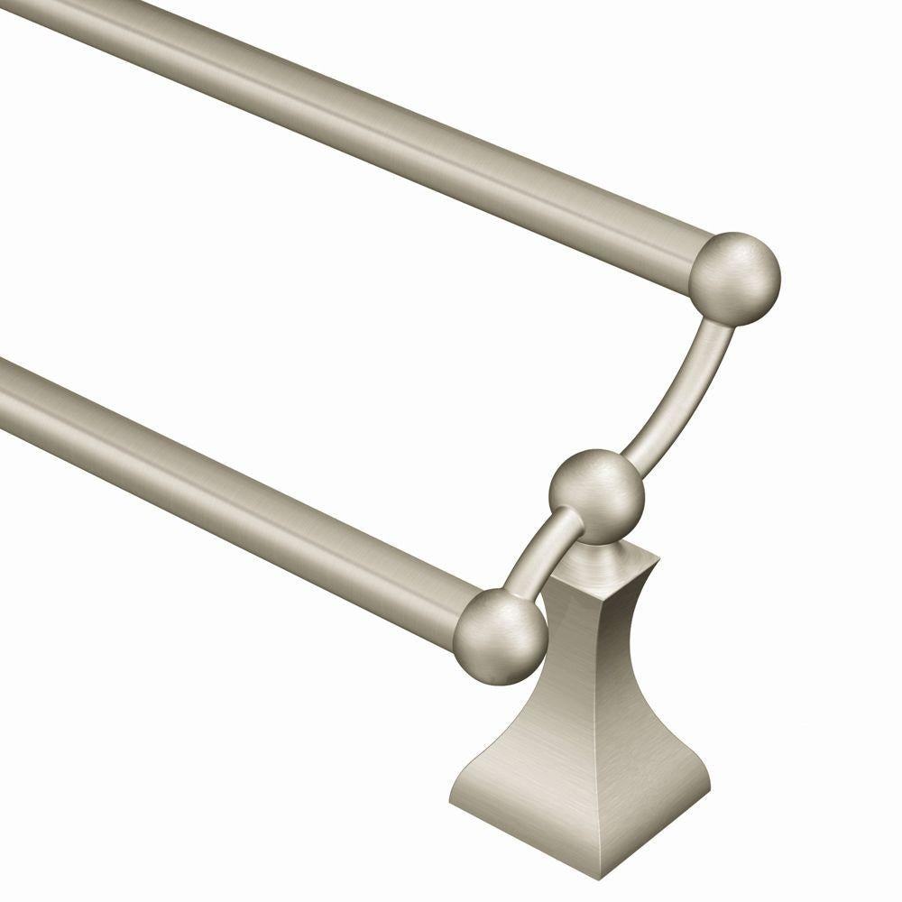 Moen DN8322BN Retreat Double Towel Bar, 24", Brushed Nickel