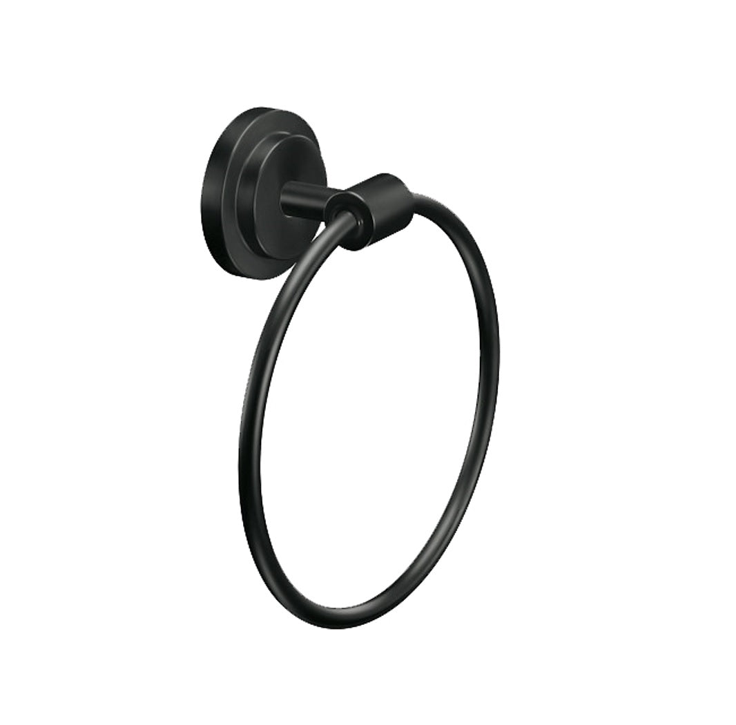Moen Iso DN0786BL Towel Ring, Aluminum/Zinc, Matte