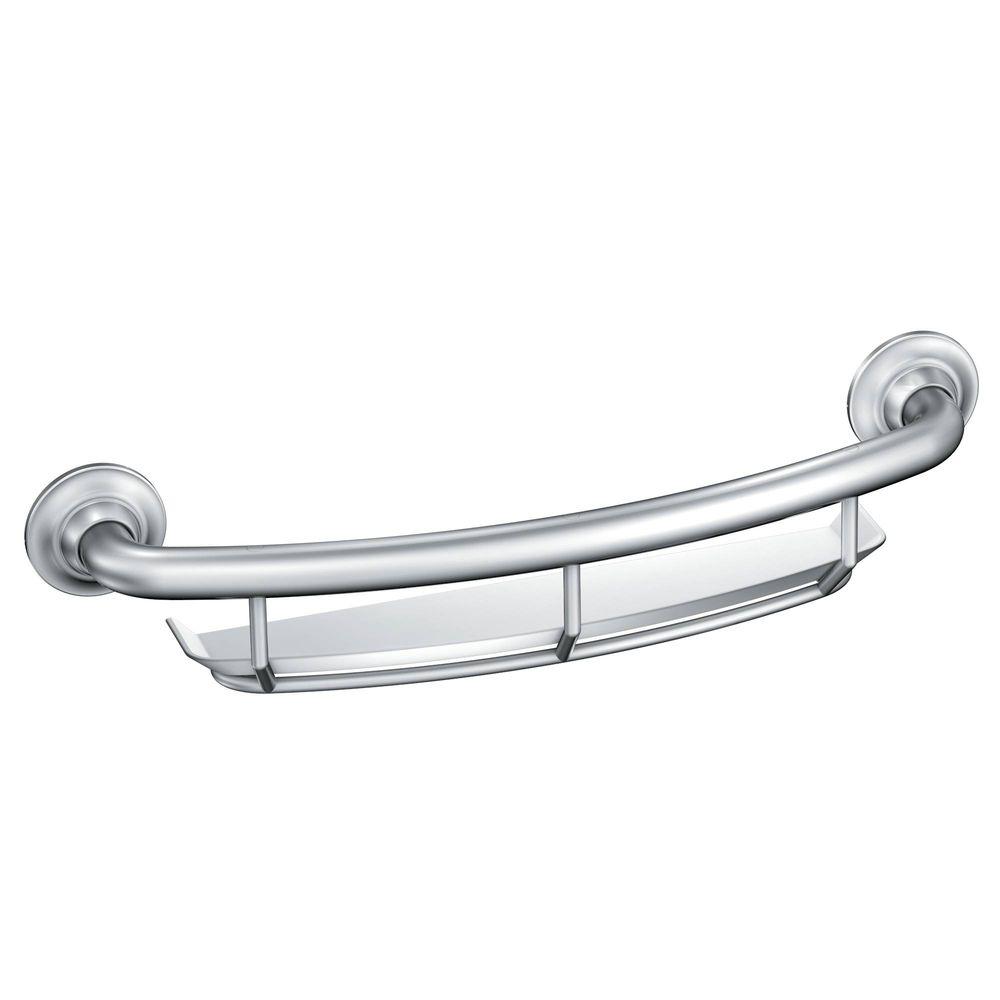 Moen LR2356DCH Grab Bar with Shelf, 16", Bright Chrome