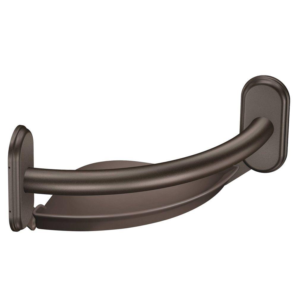 Moen LR2354DOWB Grab Bar with Corner Shelf, 9", Old World Bronze