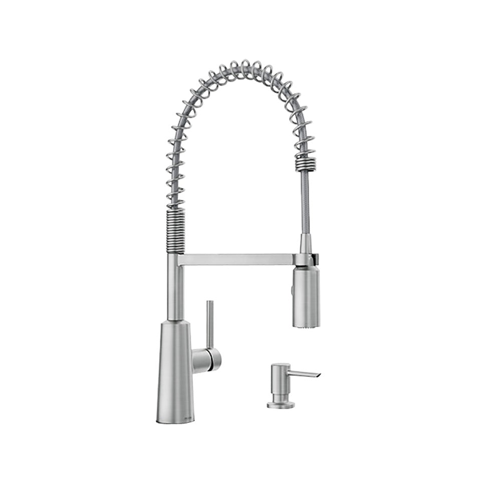 Moen 87897SRS Nori Pre-Rinse Spring Kitchen Faucet, Brushed Nickel