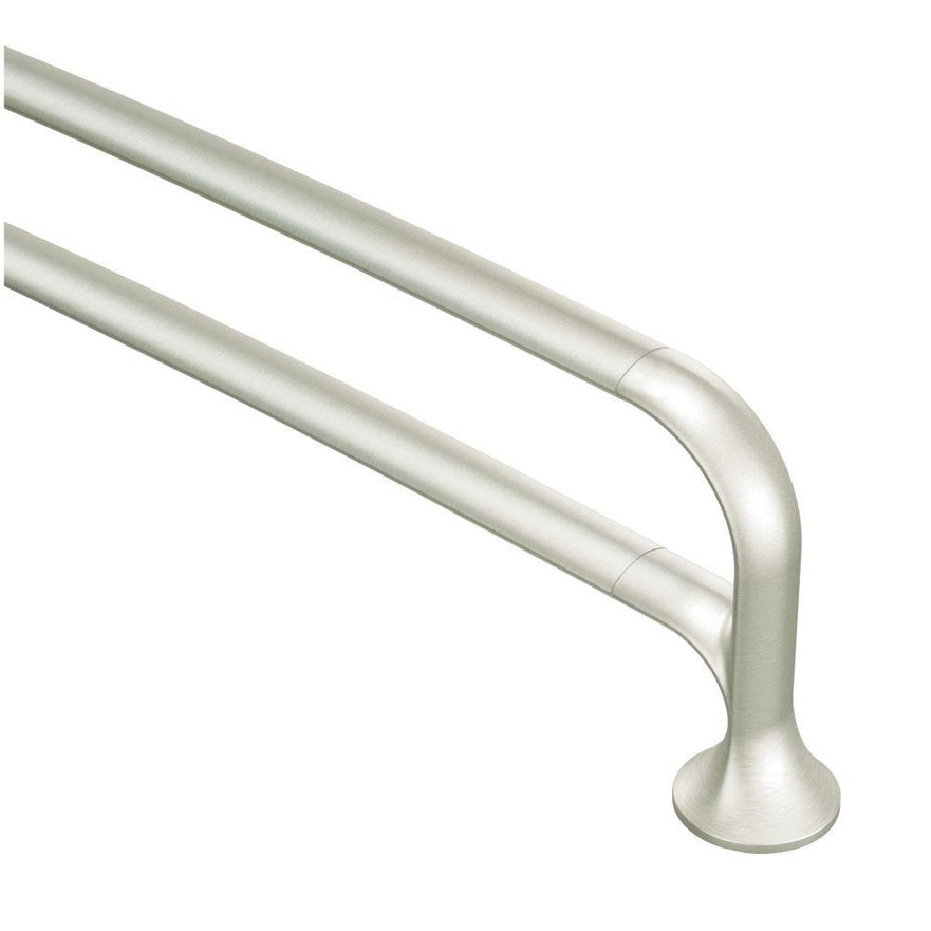 Moen YB9222BN Fina Double Towel Bar, 24", Brushed Nickel
