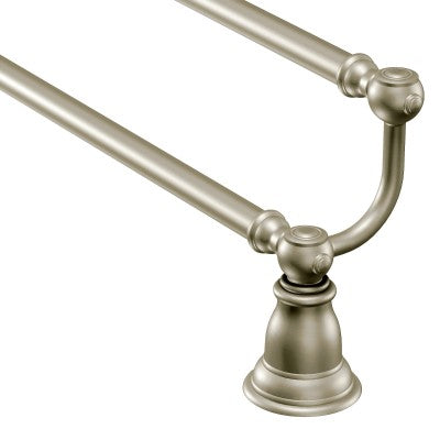 Moen YB5422BN Kingsley Double Towel Bar, Brushed Nickel, 22"