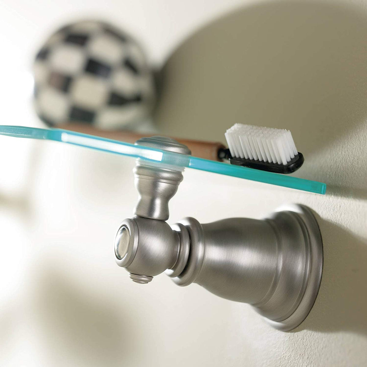 Moen YB5490BN Kingsley Glass Vanity Shelf, 22-3/4", Brushed Nickel