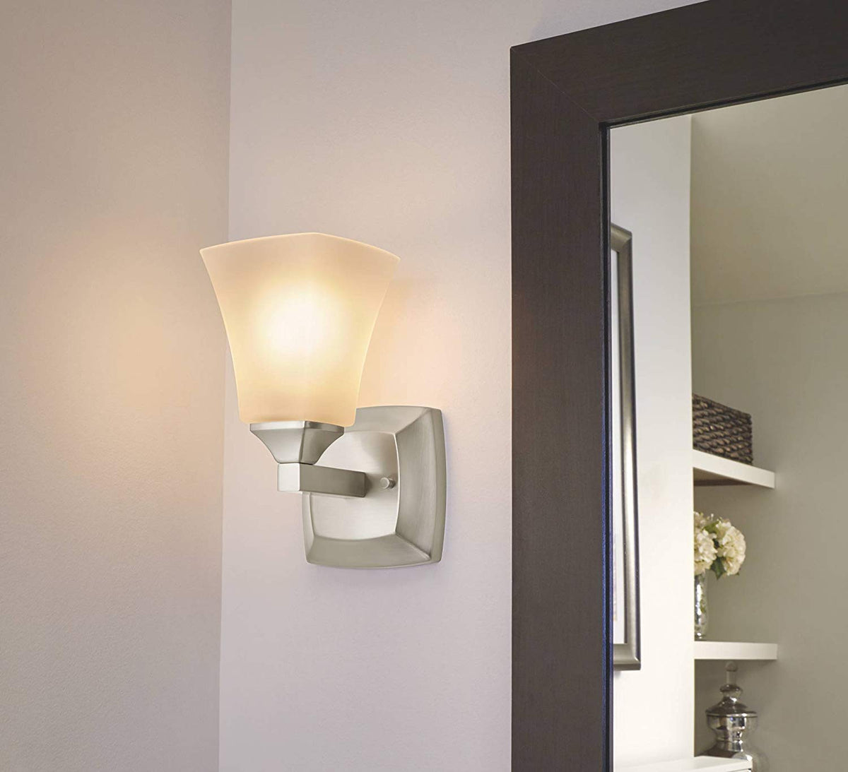 Moen YB5161BN Voss Single Globe Bathroom Vanity Light, Brushed Nickel