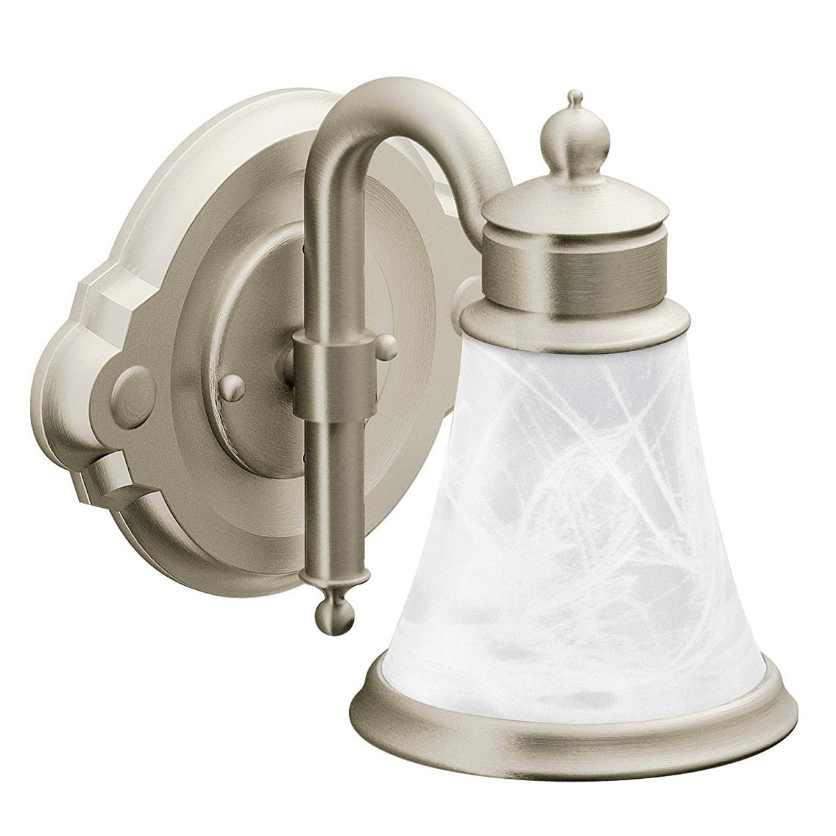 Moen YB9861BN Waterhill Single Bathroom Vanity Light, Brushed Nickel
