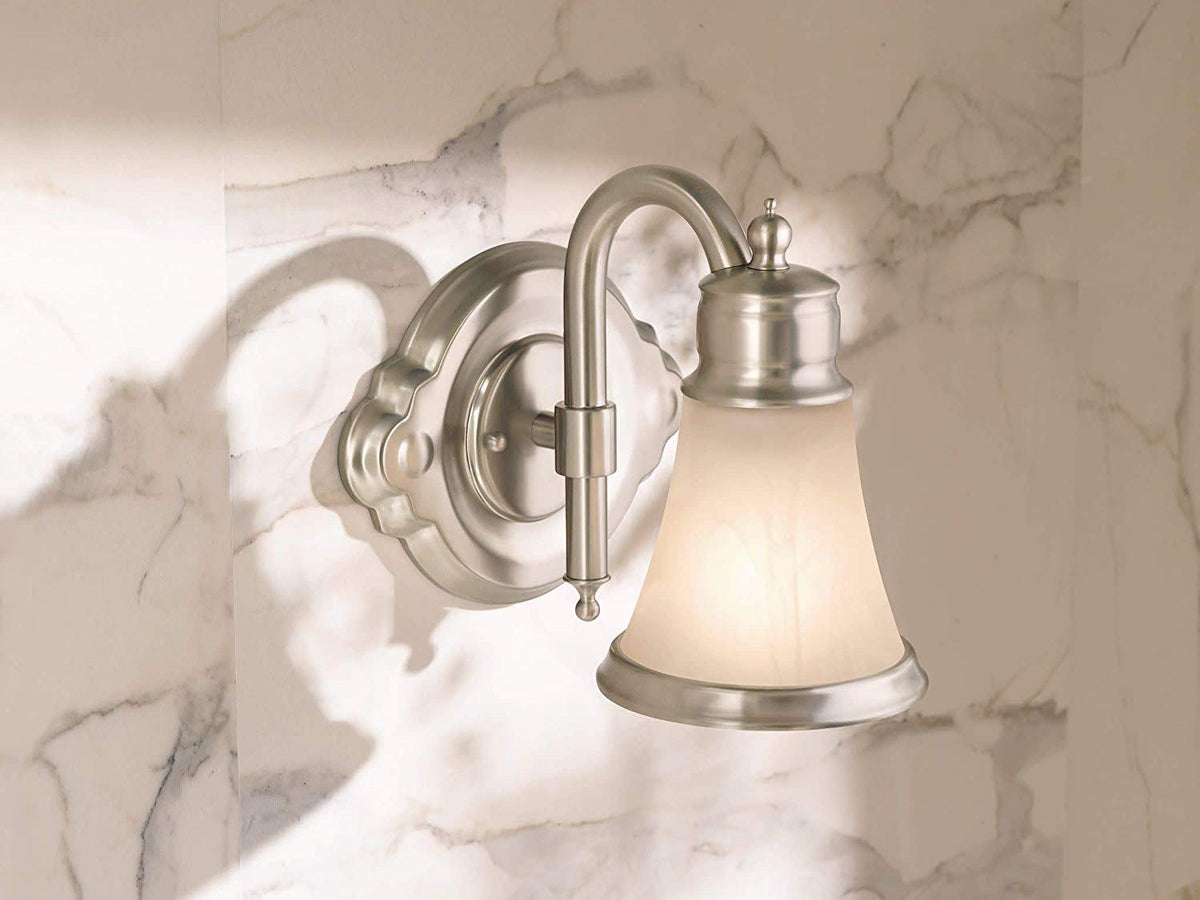 Moen YB9861BN Waterhill Single Bathroom Vanity Light, Brushed Nickel