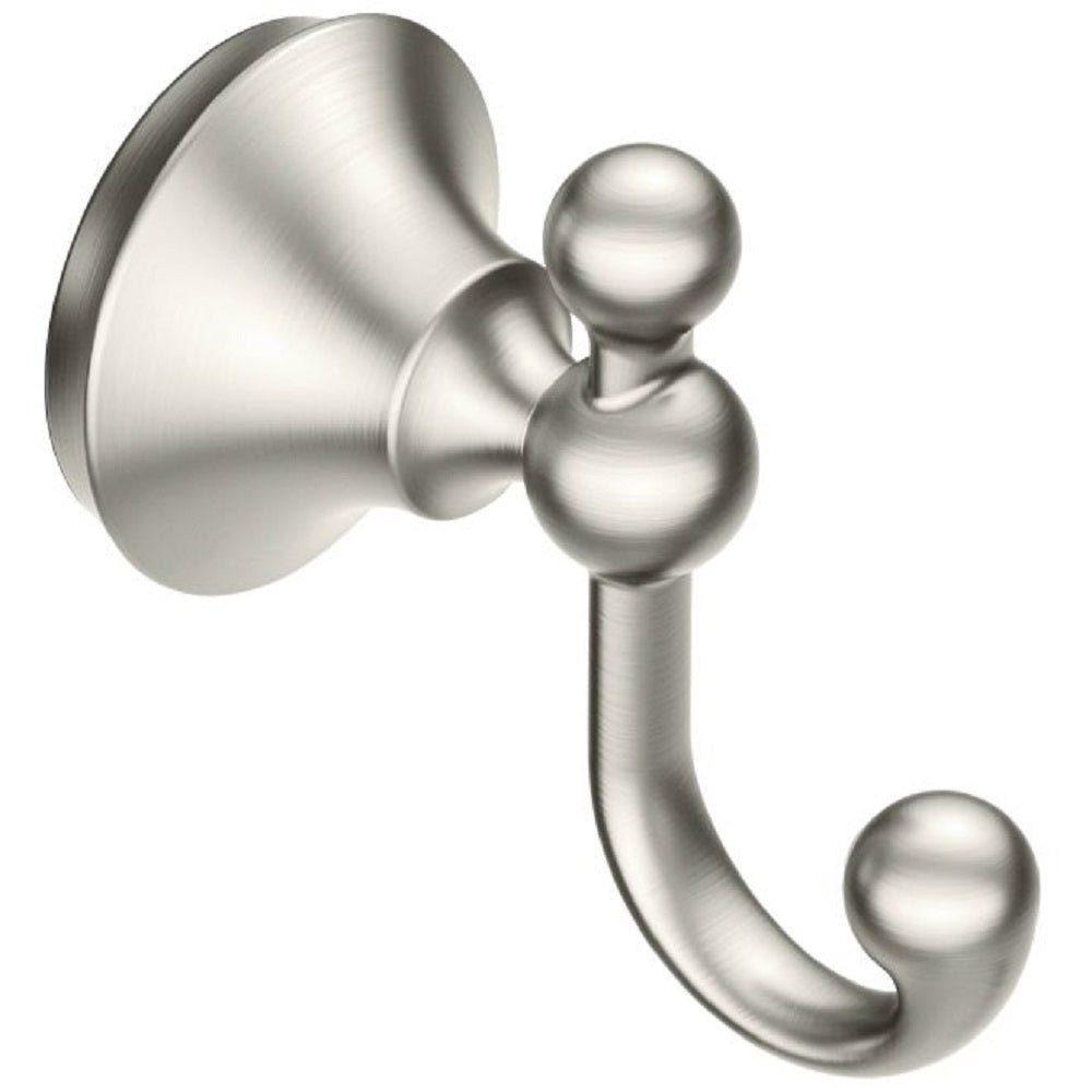 Moen YB5203BN Wynford Double Robe Hook, Brushed Nickel