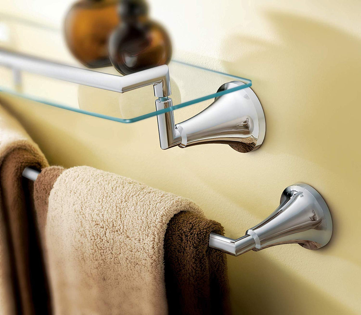 Moen YB5890CH Icon Glass Vanity Shelf, Bright Chrome