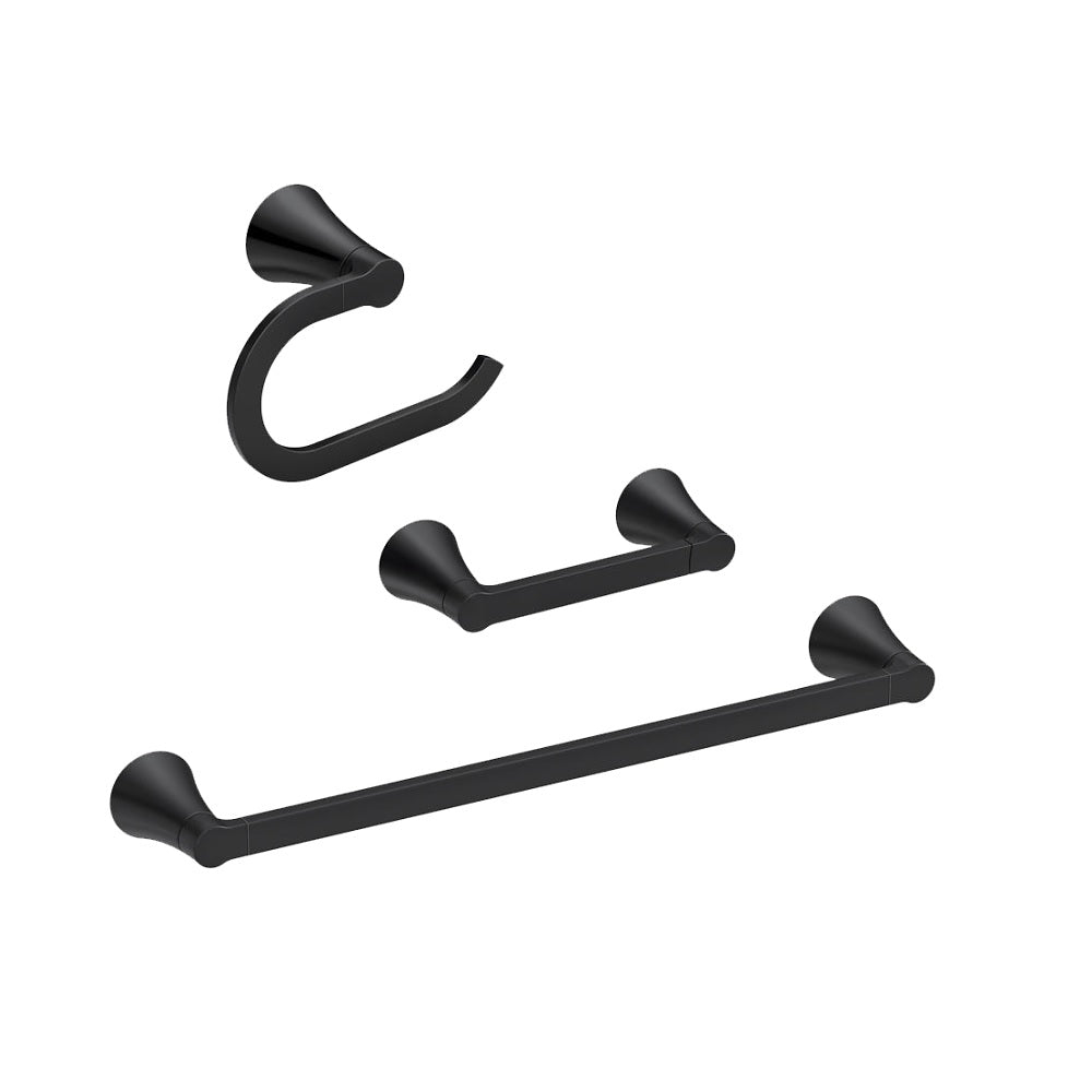 Moen Y0733BL Mikah Bathroom Hardware Set, Zinc, Matte Black