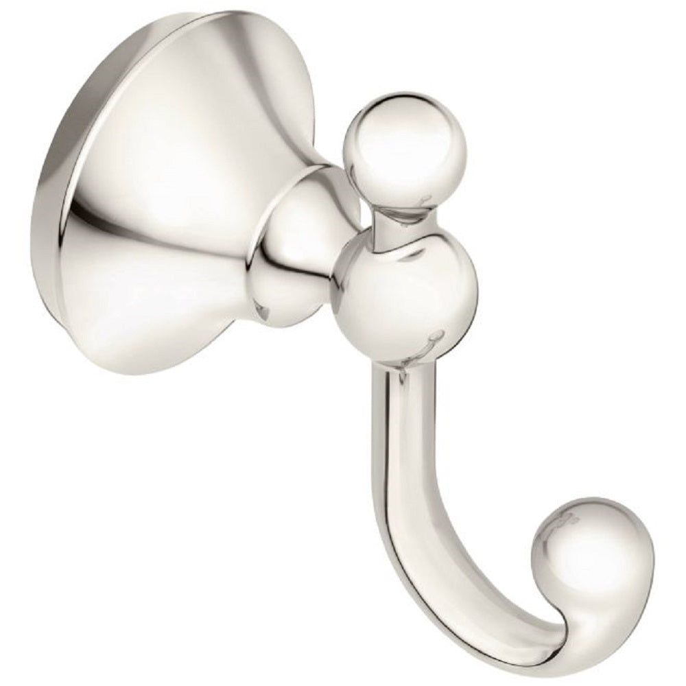 Moen YB5203NL Wynford Double Robe Hook, Bright Nickel