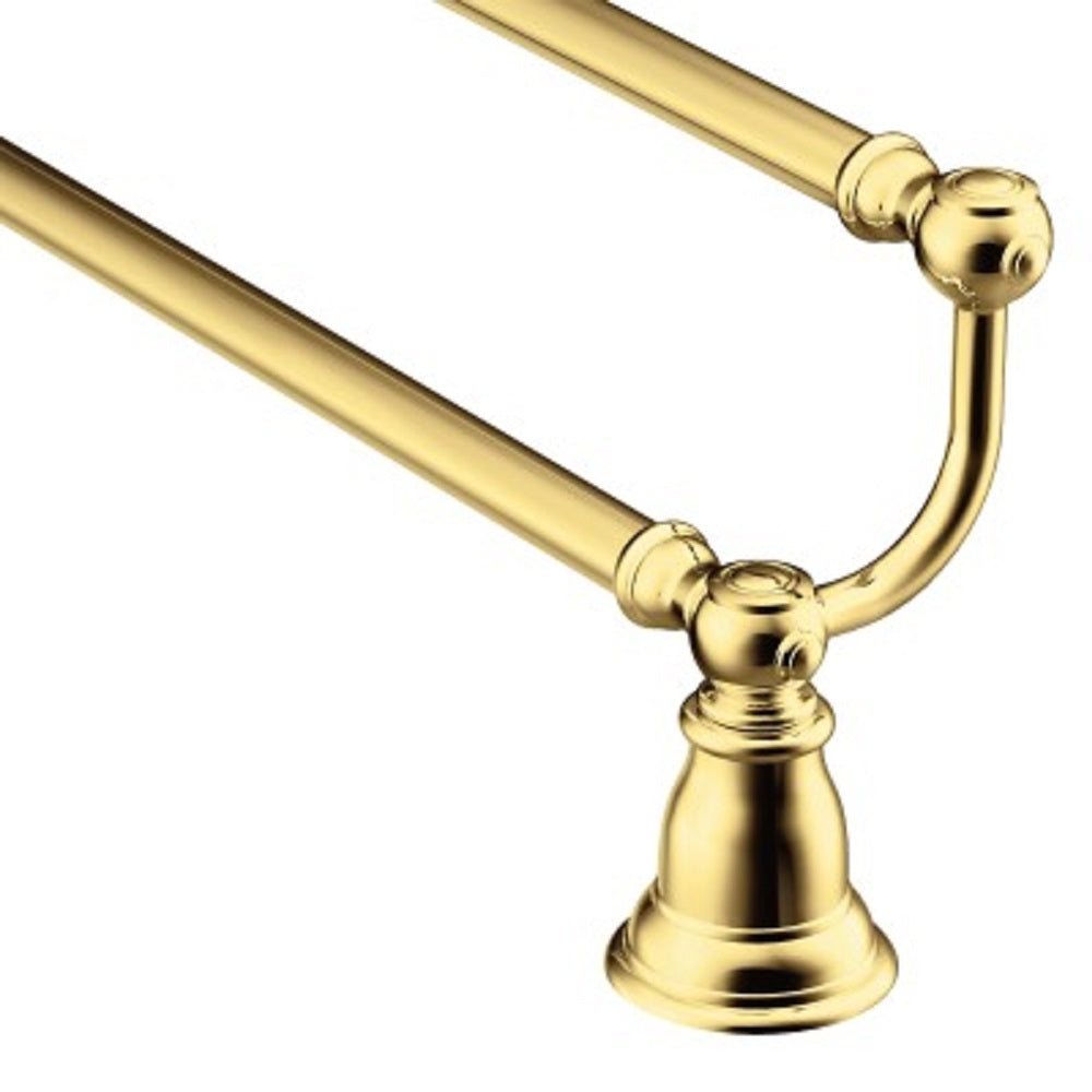 Moen YB5422PB Kingsley Double Towel Bar, Bright Brass, 22"