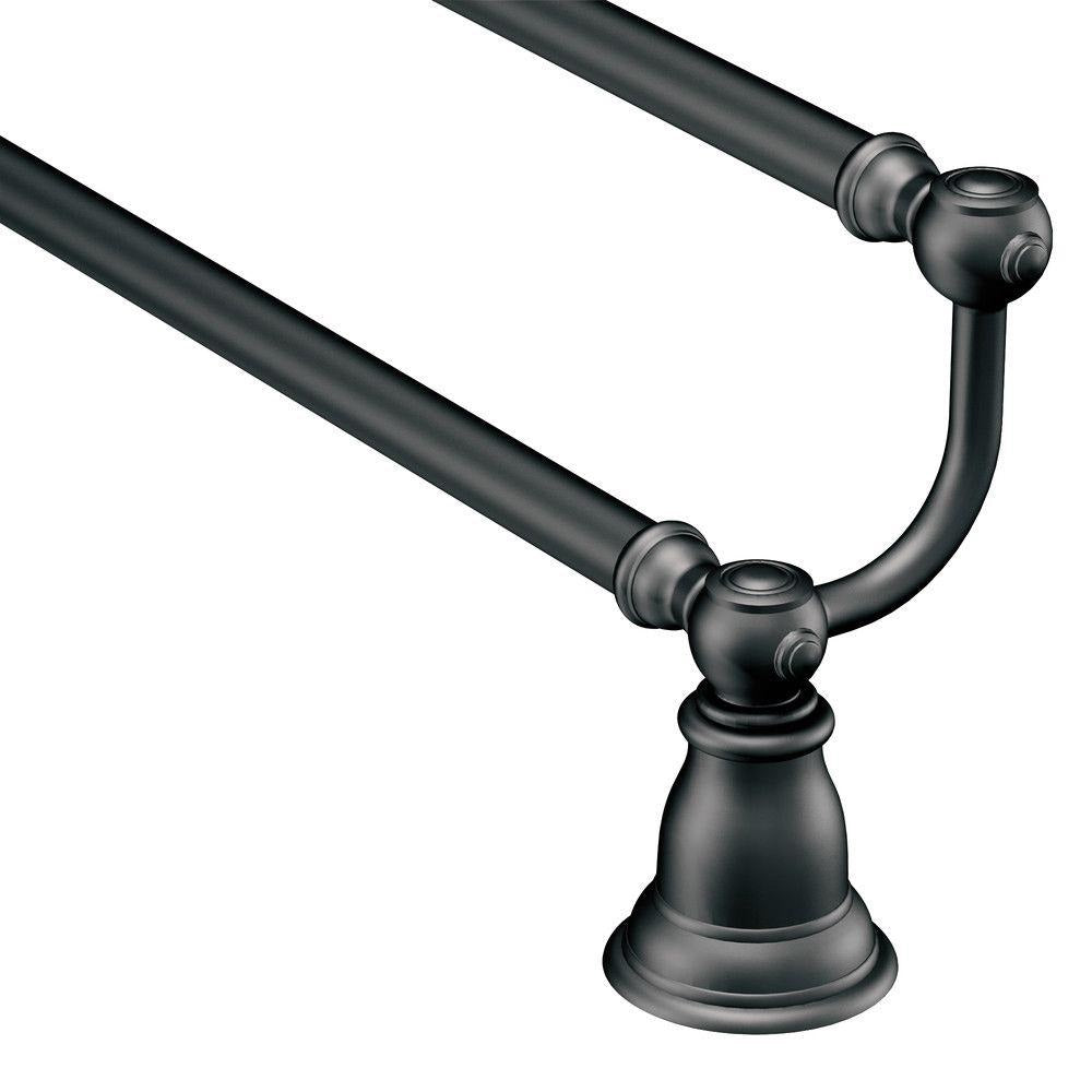 Moen YB5422WR Kingsley Double Towel Bar, 22", Wrought Iron