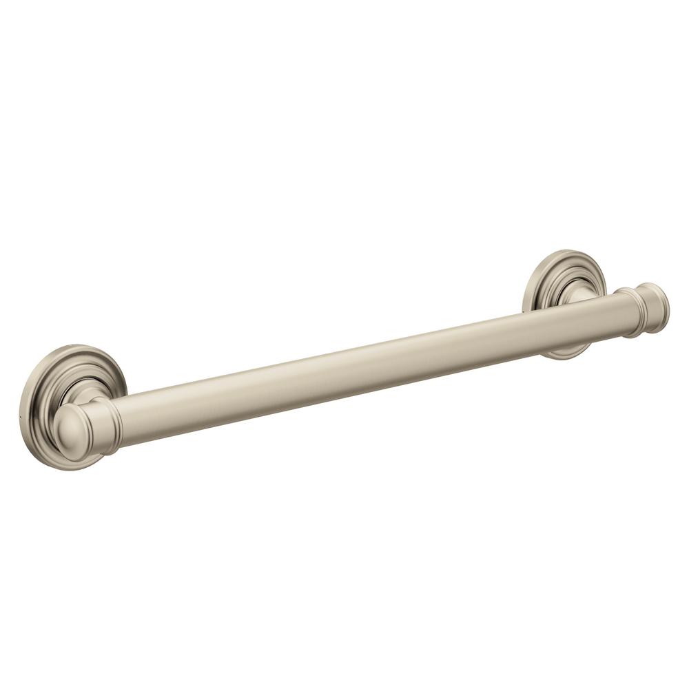 Moen YG6418BN Belfield Bathroom Grab Bar, 18", Brushed Nickel