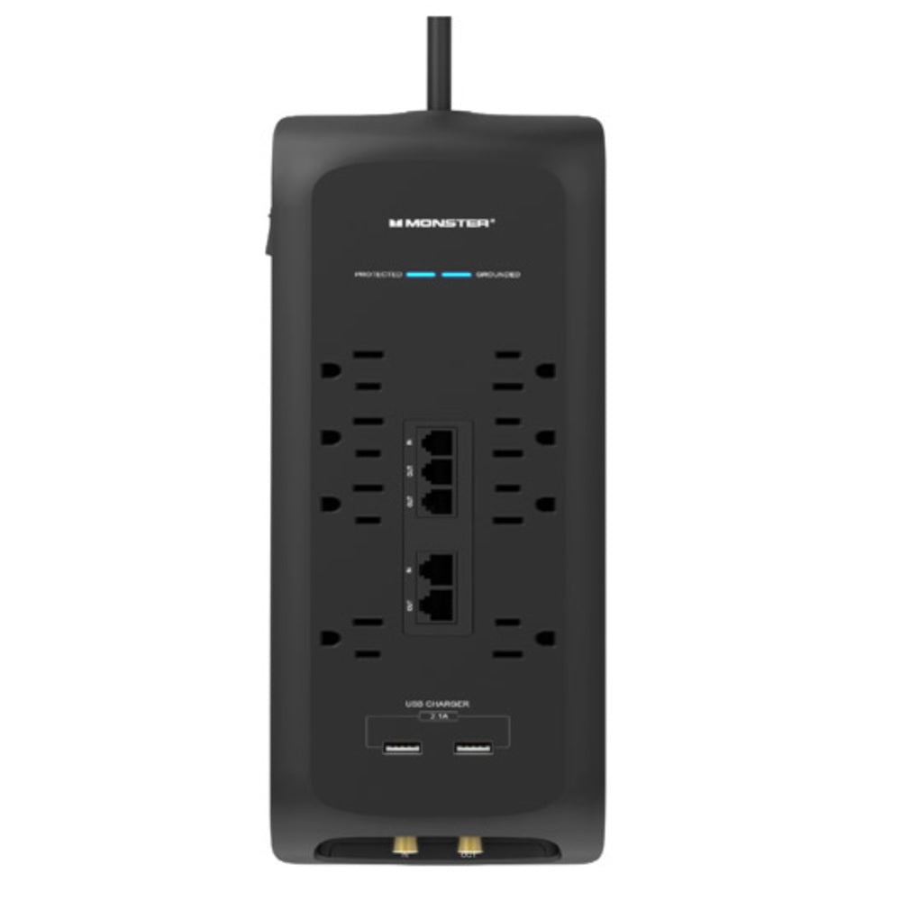 Monster 1812 Just Power It Up Power Strip With Surge Protection, Black