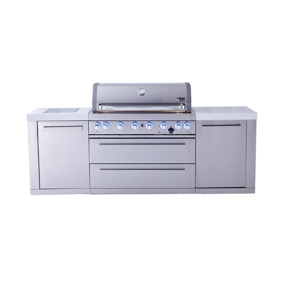 Mont Alpi MAI805 Island Natural Gas/Propane Grill, Silver