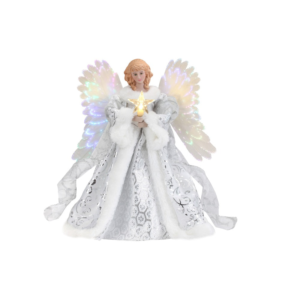 Mr. Christmas 49360 Fiber Optic Angle Christmas Tree Topper, White