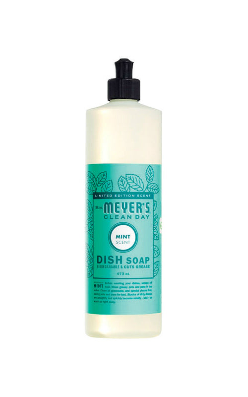 Mrs. Meyer's Clean Day 70349 Liquid Dish Soap, Mint, 16 Oz