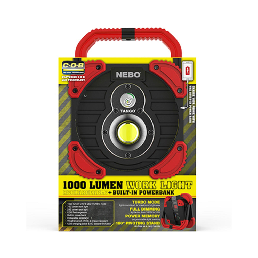 NEBO 6786 Tango C.O.B. Work Light, Black/Red, 1000 lumens