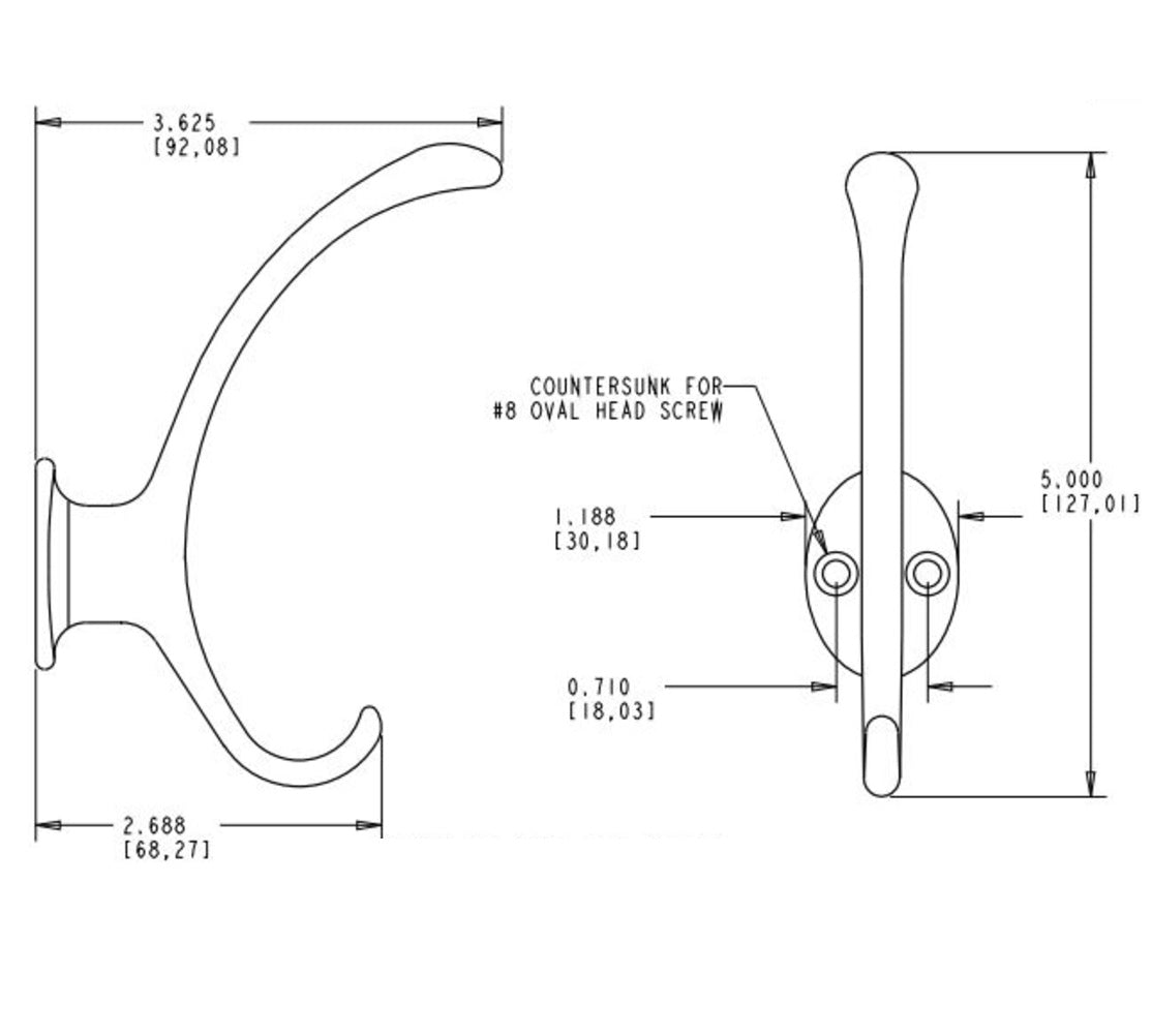 National Hardware N806-808 Garment Hook, Satin Nickel