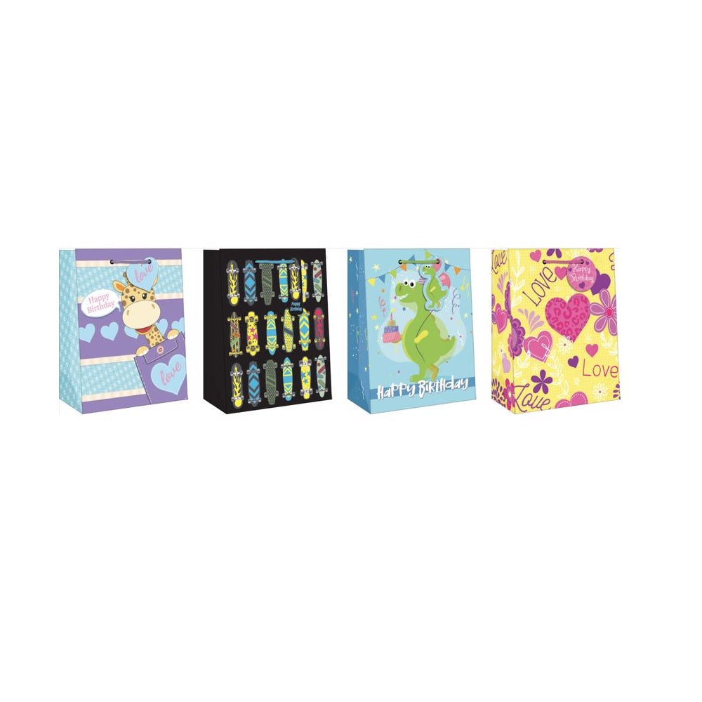 Paper Images EGBT2A-2 Juvenile Birthday Medium Christmas Gift Bag, Assorted Color