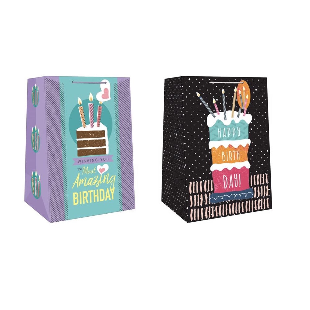 Paper Images EMWJGBA-2 Mega Wide Jumbo Generic Birthday Christmas Gift Bag, Assorted Color