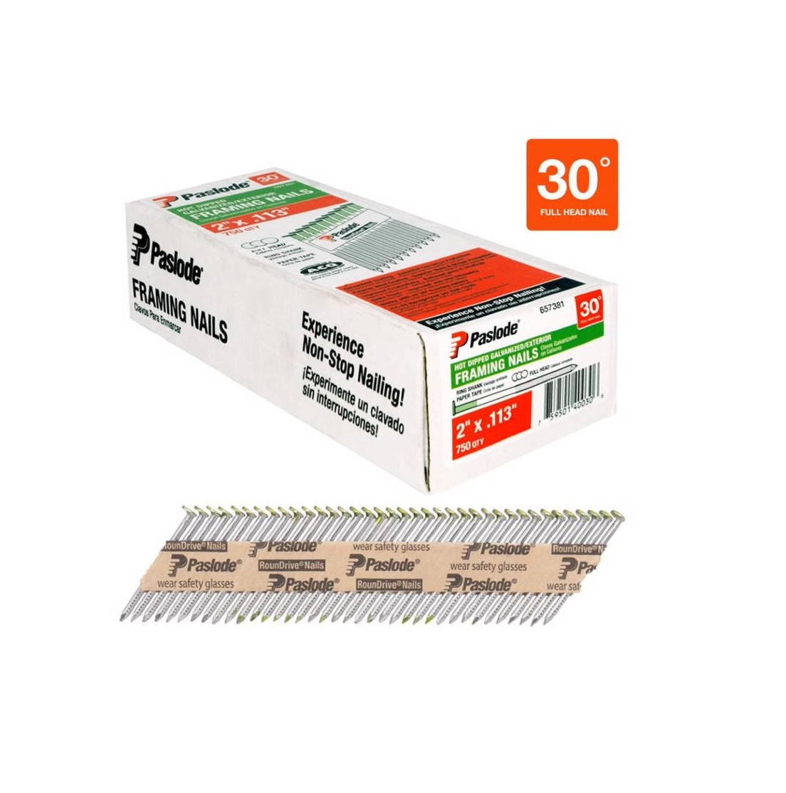Paslode 657381 Framing Full Round Head Nail, Steel