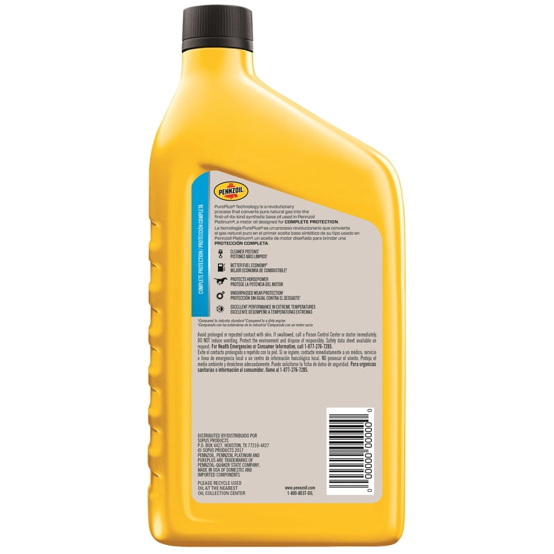 Pennzoil 550022686 Platinum Motor Oil, 1 Quart