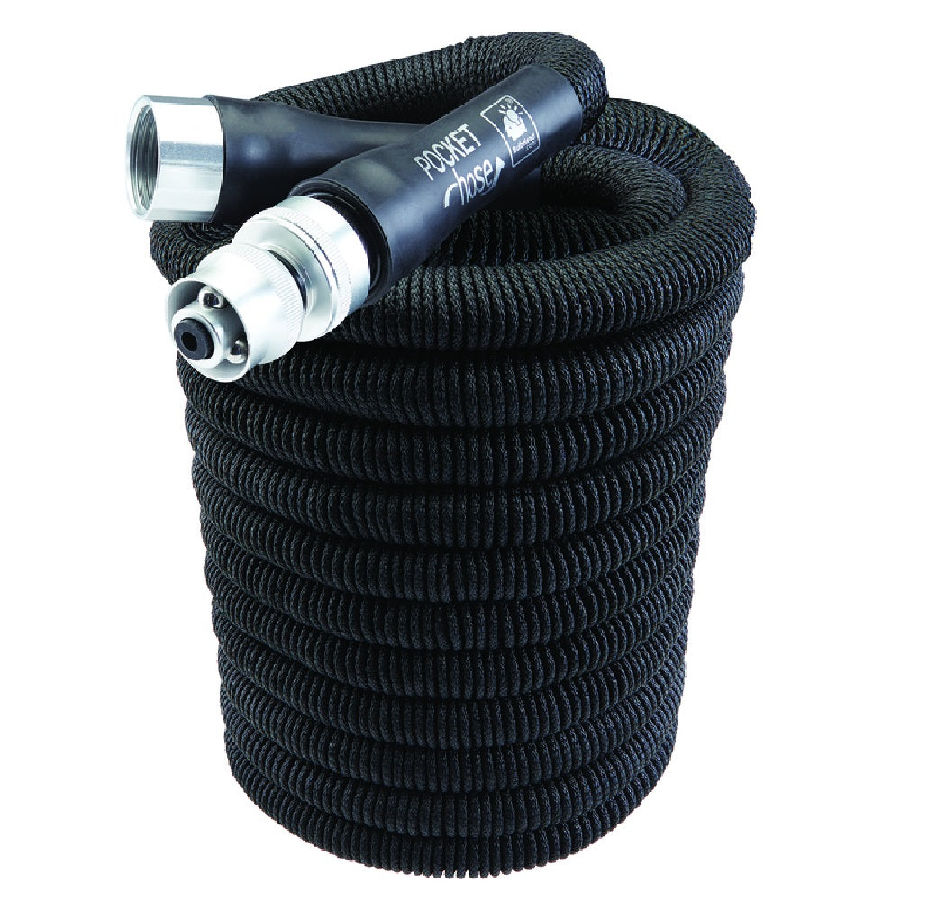 Pocket Hose 13643-6 Silver Bullet Expanding Garden Hose, Fabric, Black