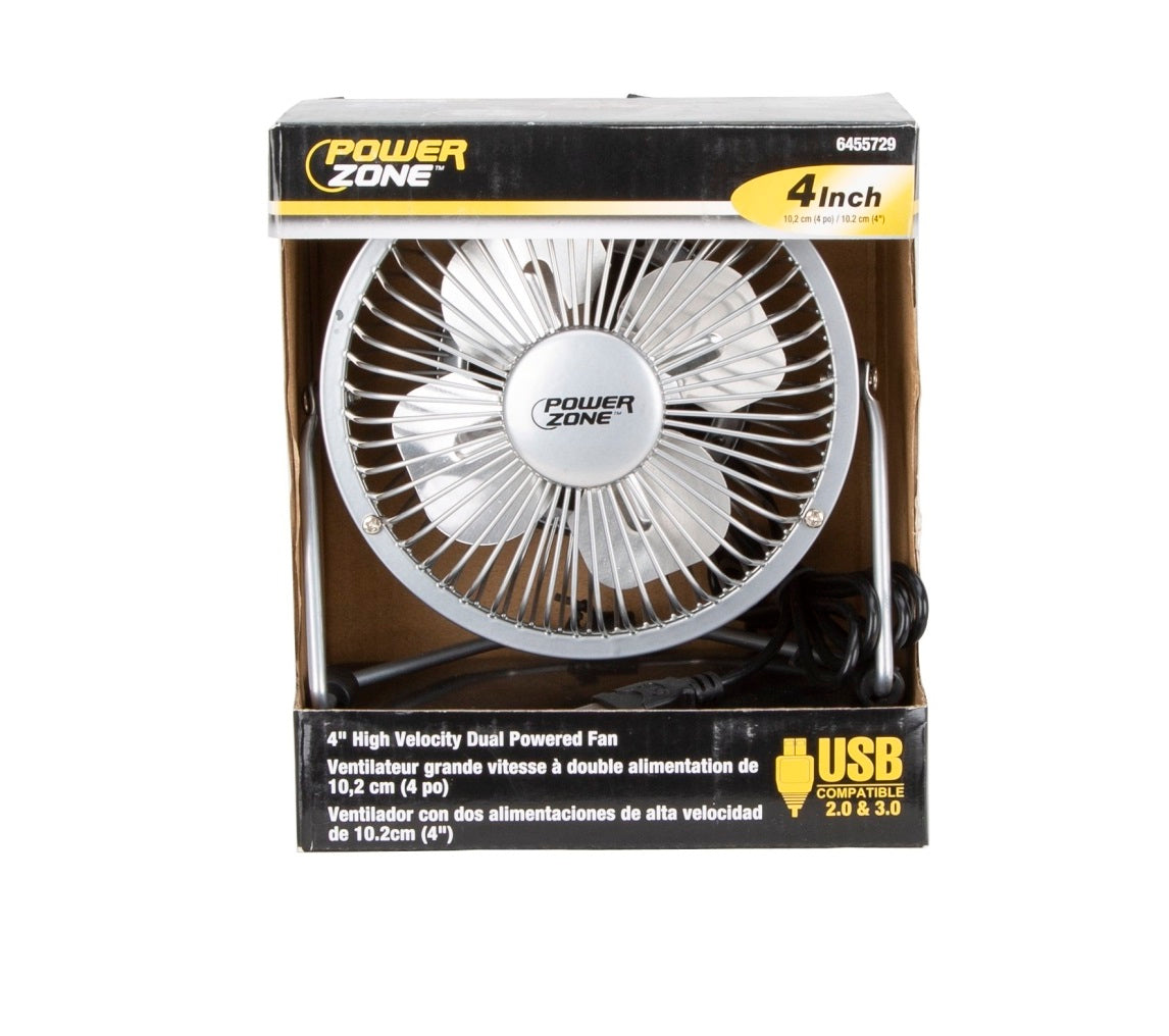 PowerZone FE-20 Personal Mini Fan, 4", Assorted Color
