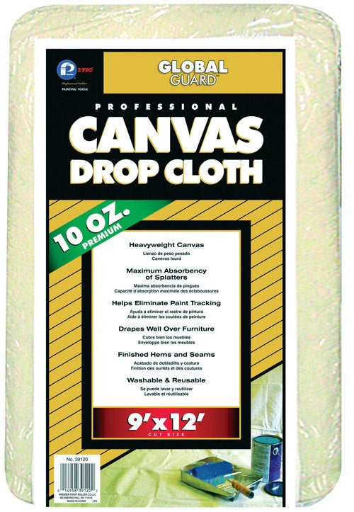 Premier 39120 GlobalGuard Heavy Weight Canvas Drop Cloth, 9' x 12'