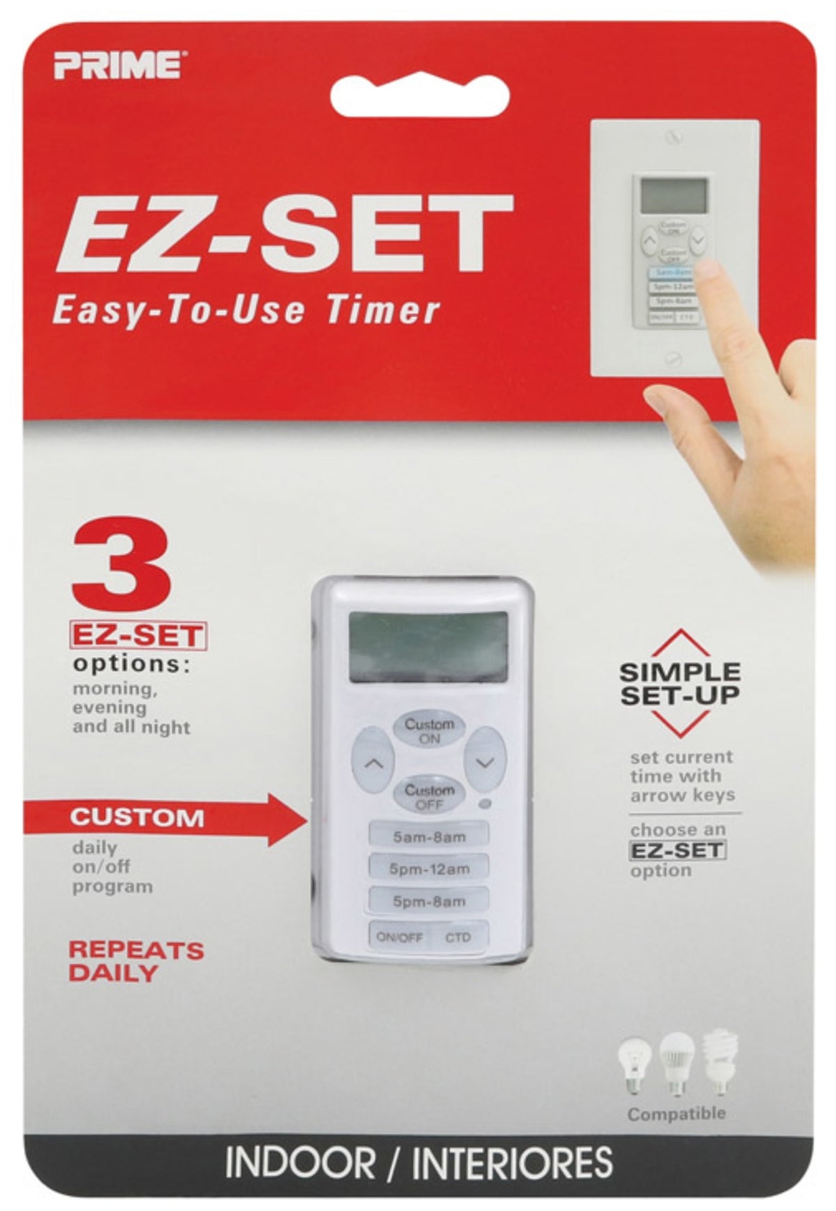 Prime Wire & Cable TNIWP-RC EZ-SET Digital In Wall Timer, 15 Amp