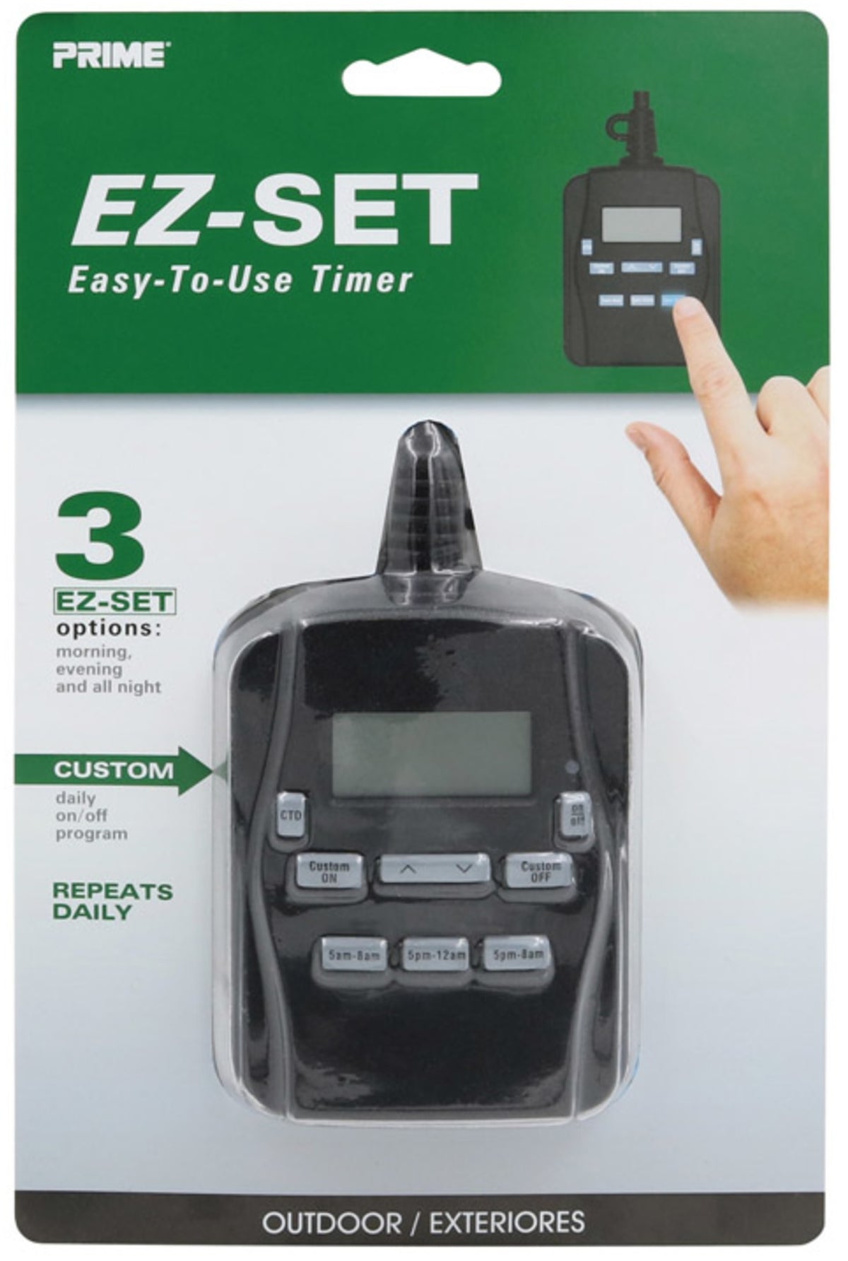 Prime Wire & Cable TNODP23-RC EZ-SET Outdoor Digital Timer, 120 Volts