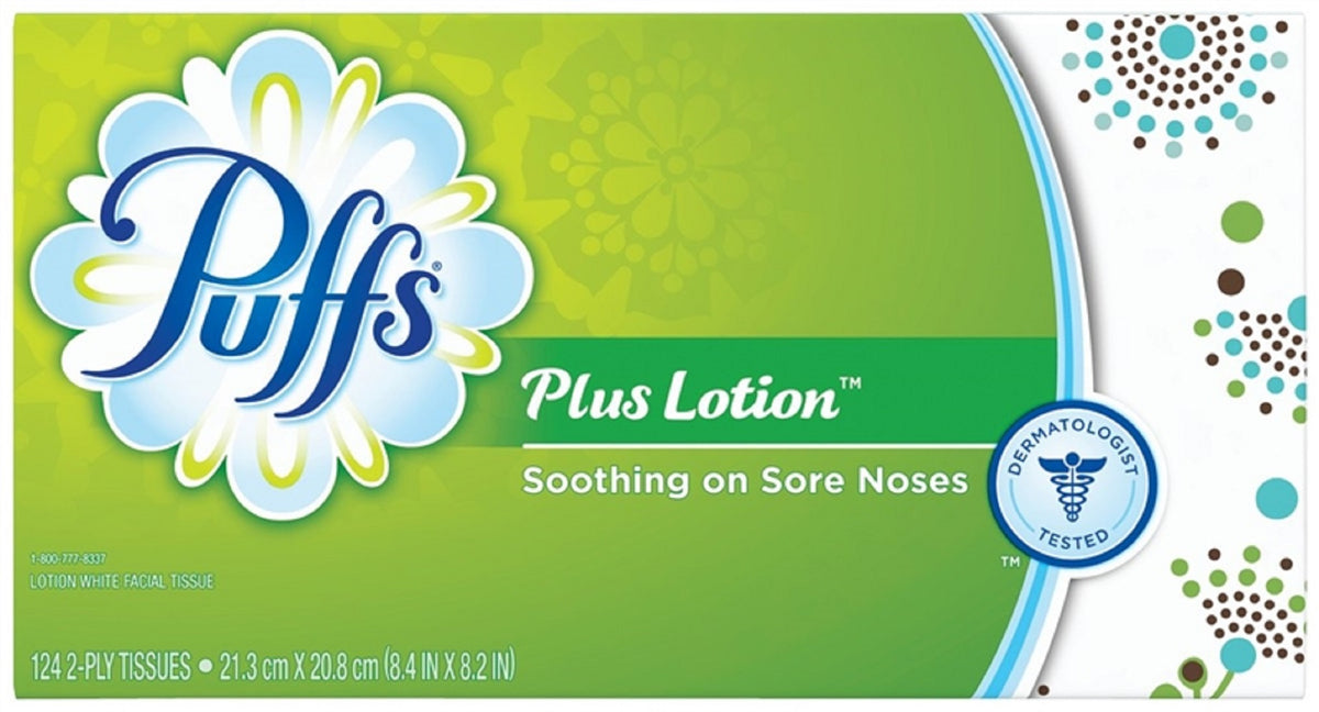 Puffs 39346 Facial Tissue, White, Paper