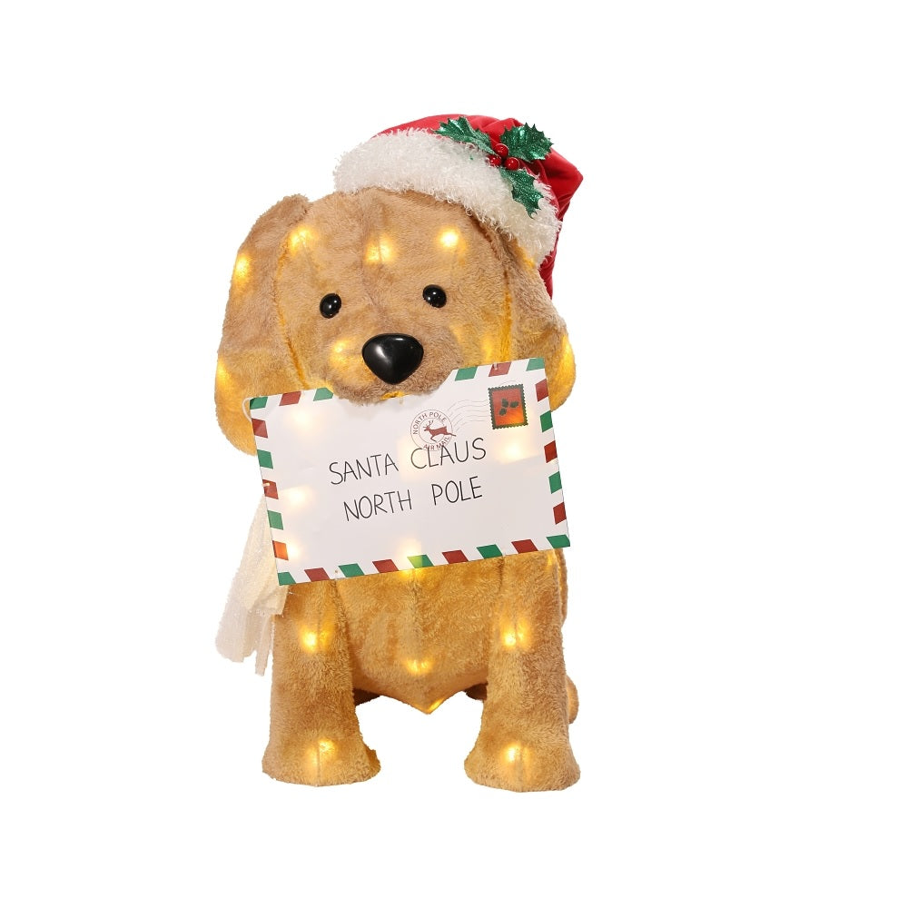 Puleo 75-YD2042L Lighted Golden Retriever Christmas Yard Decor, Golden