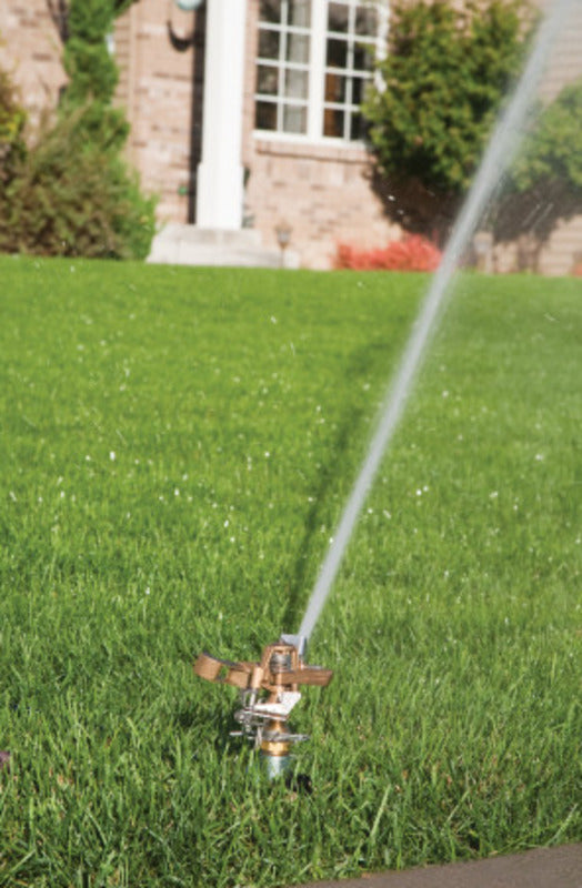 Rain Bird 25PJLSP Brass Impact Sprinkler on Hose-End Spike, 20 ft. to 41 ft