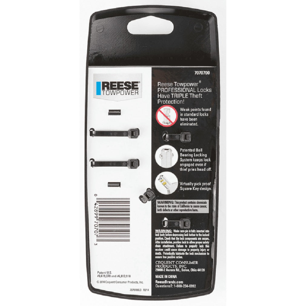 Reese 7070700 Towpower Professional Towing Receiver Lock, Steel