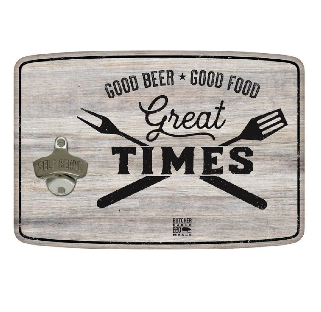 Open Road 90170853 Butcher Baker BBQ Maker Times Mounted Sign Bottle Opener