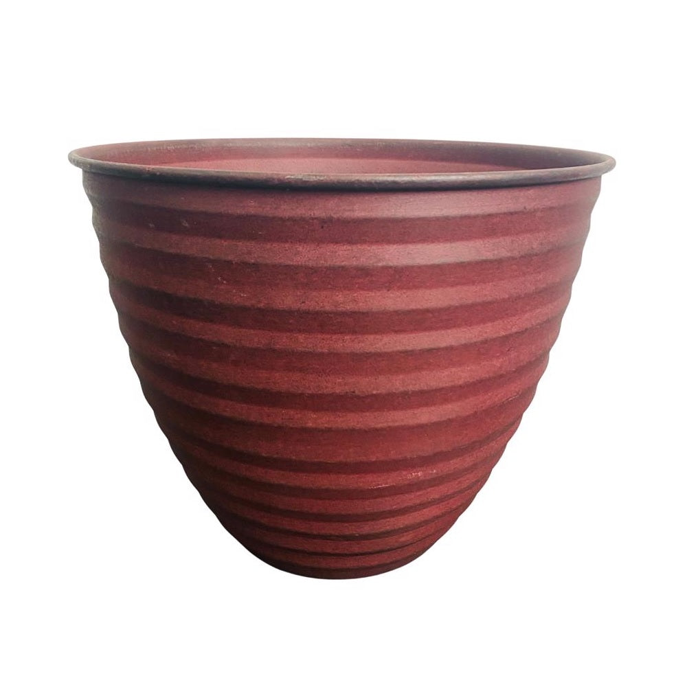 Robert Allen MPT02524 Woodsdale Ironstone Round Planter, Red