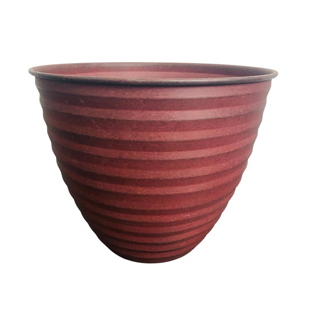 Robert Allen MPT02525 Woodsdale Ironstone Round Planter, Red