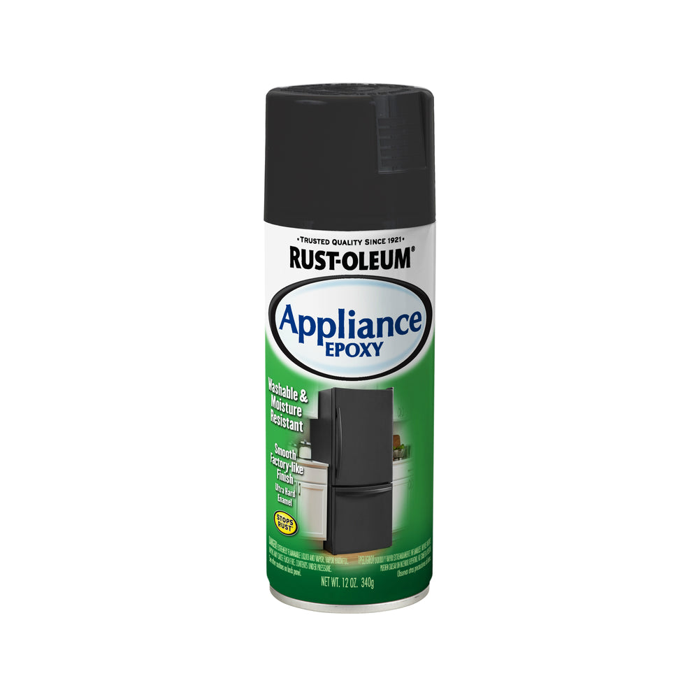 Rust-Oleum 330146 Appliance Epoxy Gloss Spray Paint, Black, 12 Oz