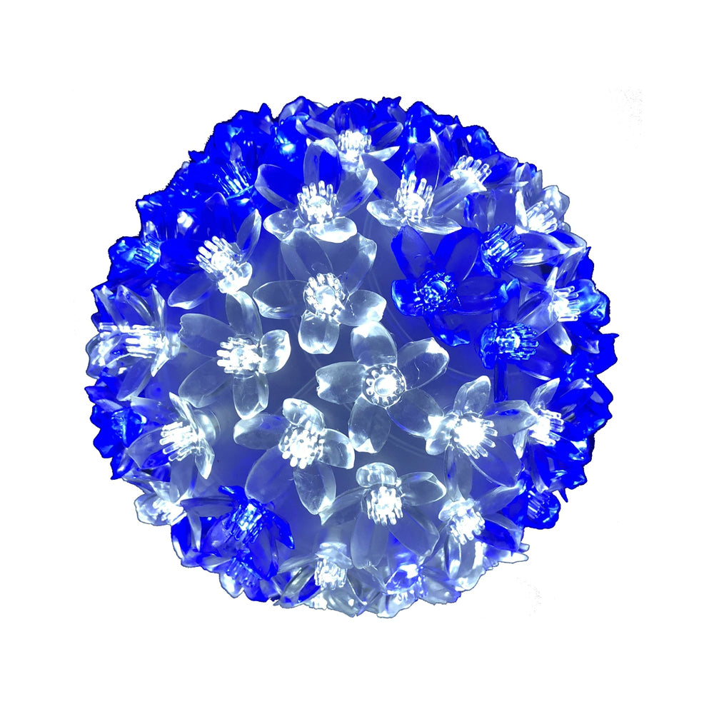 Santas Forest 57401 Christmas Light Spheres, Blue/White, 6'