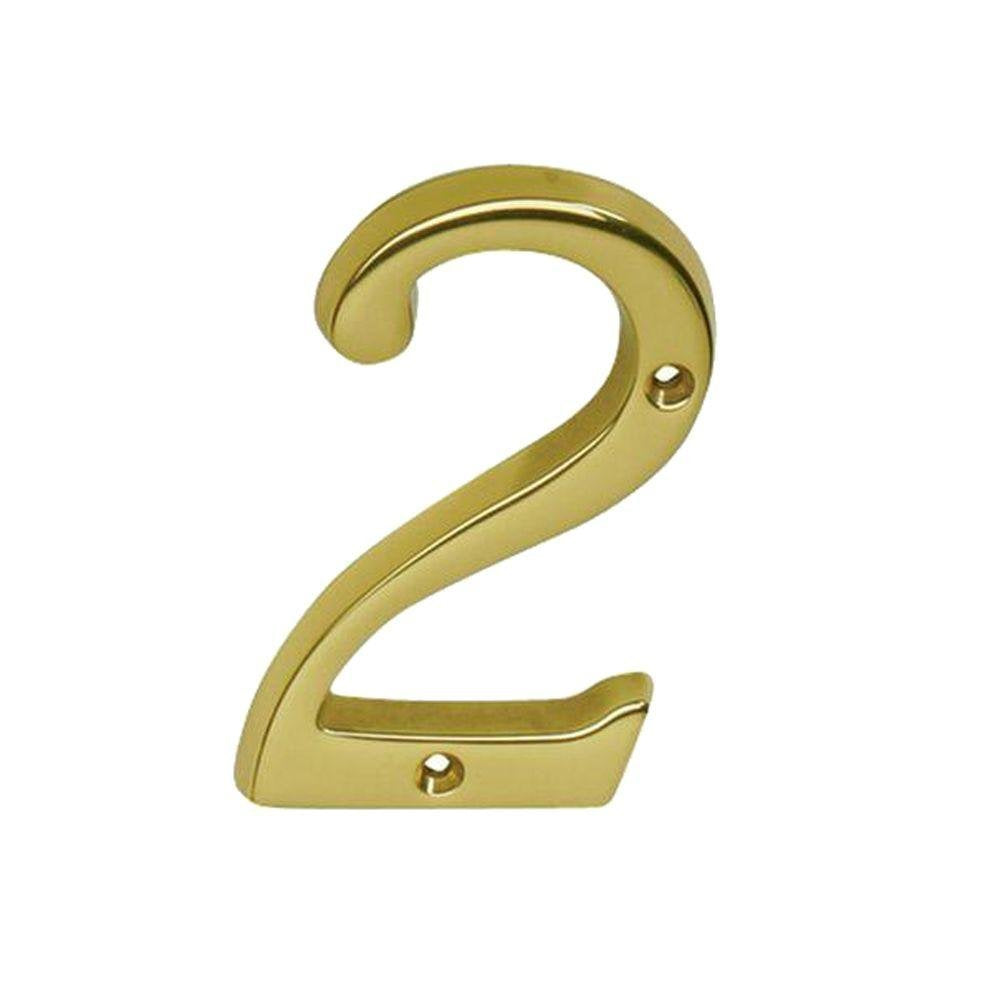 Schlage SC2-3026-605 #2 House Number, Character: 2, Brass