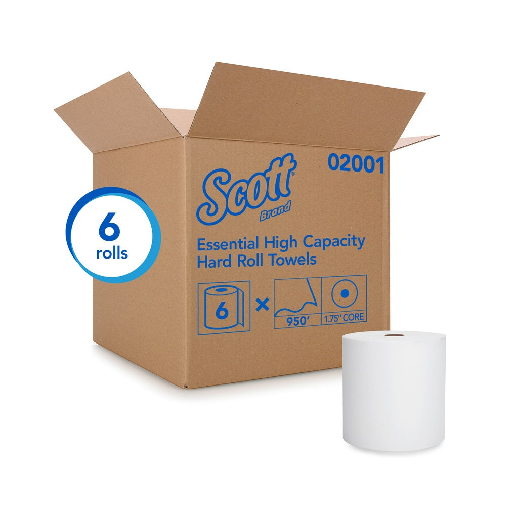 Scott 02001 Essential Hard Roll Towel, 6 Roll