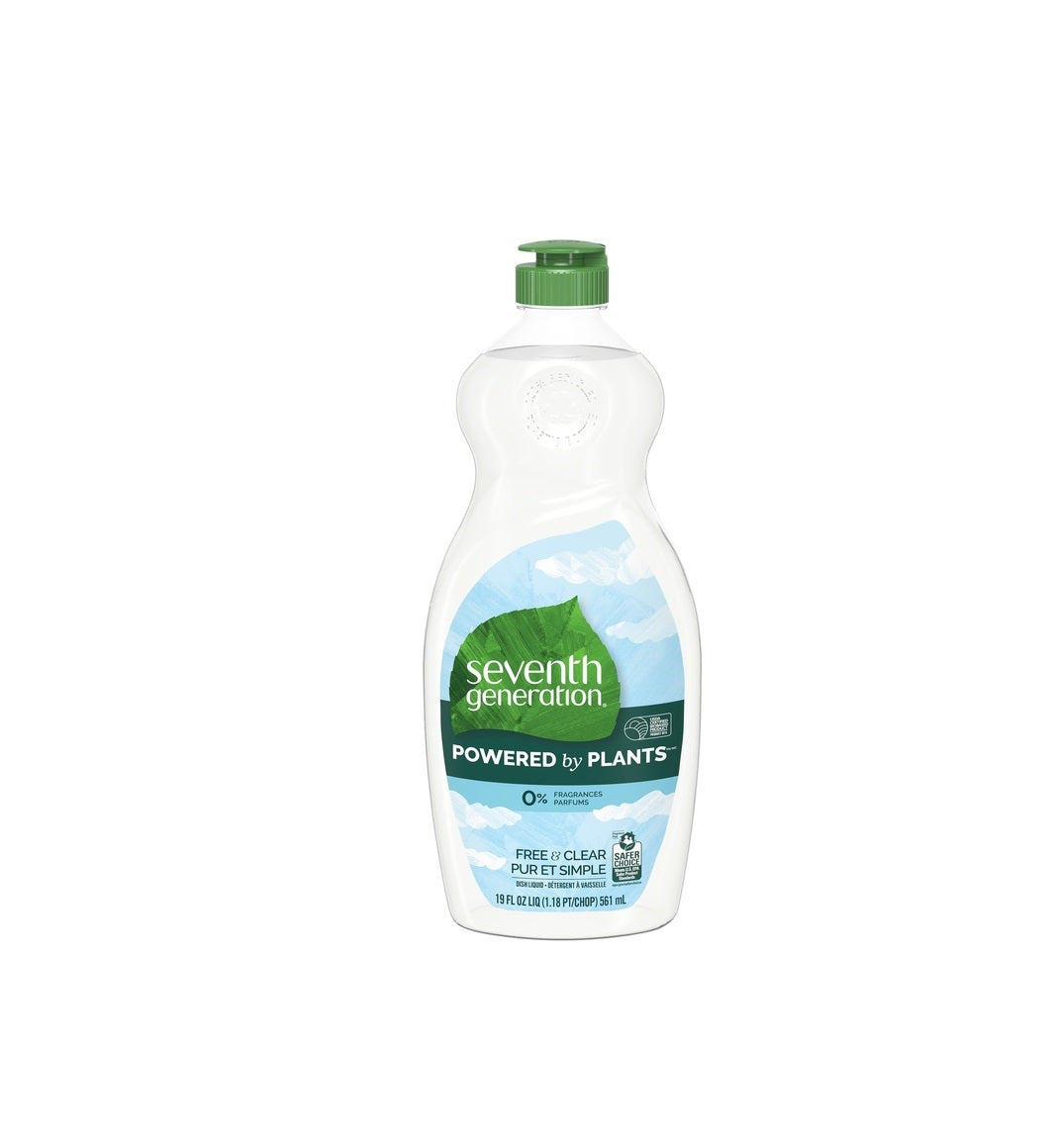 Seventh Generation 68406240 Liquid Dish Soap, Free & Clear Scent, 19 Oz
