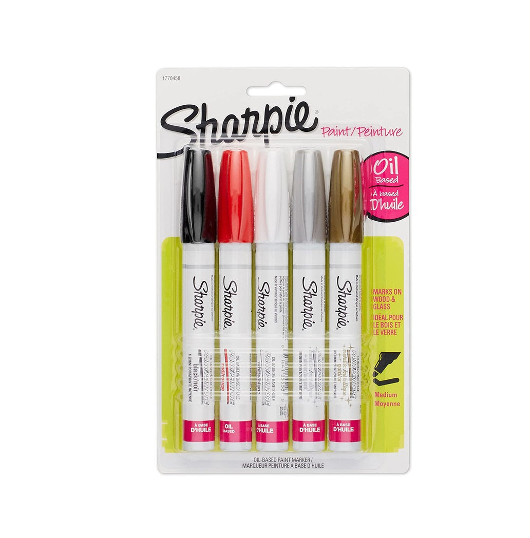 Sharpie 1770458 Oil Based Paint Marker, Pack of 5