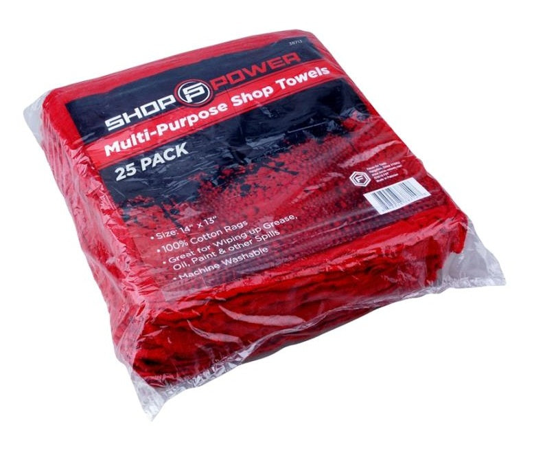 Shop Power 38713 Multi-Purpose Shop Towel, Quarterfold, 14" x 13"