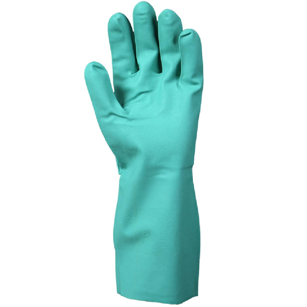 Showa 730-09.RT Unisex Nitrile Chemical Gloves, Green, Large