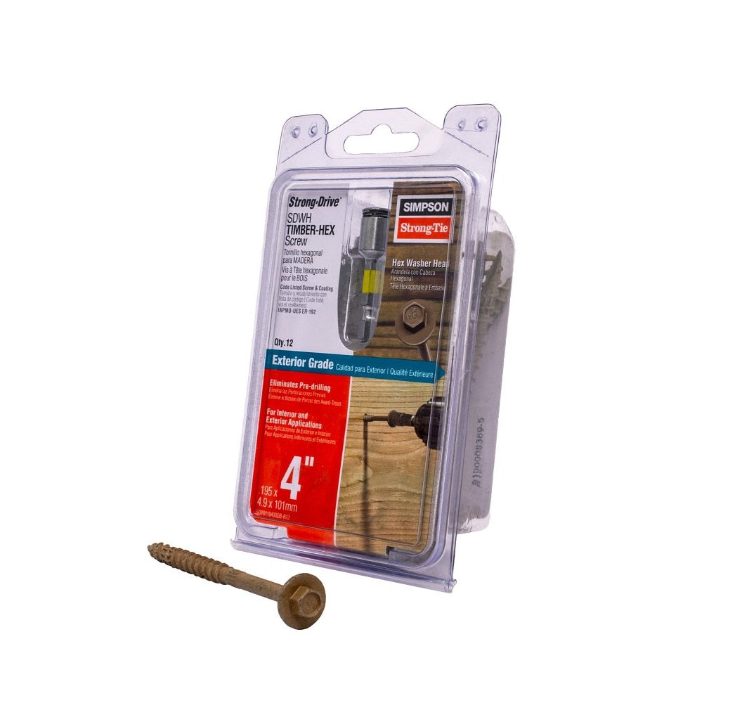 Simpson Strong-Tie SDWH19400DB-R12 Strong-Drive Timber Screw, Carbon Steel