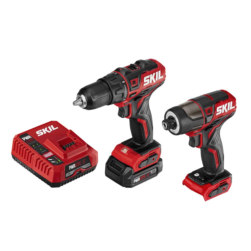Skil CB742901 Pwrcore 12 Brushless Drill Driver & Impact Driver Kit, 12v